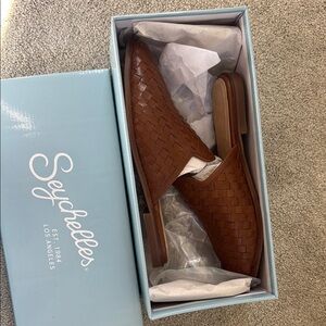 Seychelles Brown Woven Leather Mules
